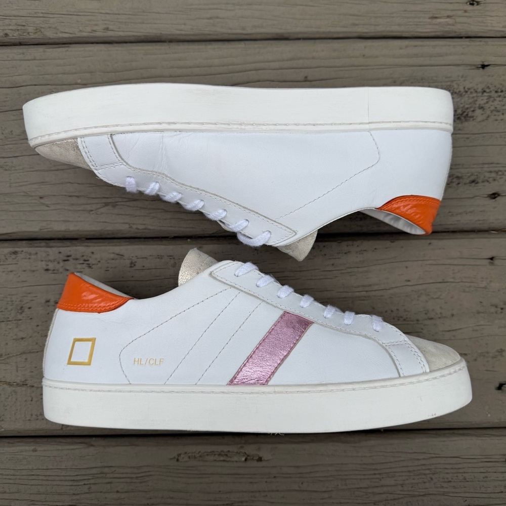 D.A.T.E. Hill Low sneakers in white calf leather shoes size 7 - Picture 12 of 16
